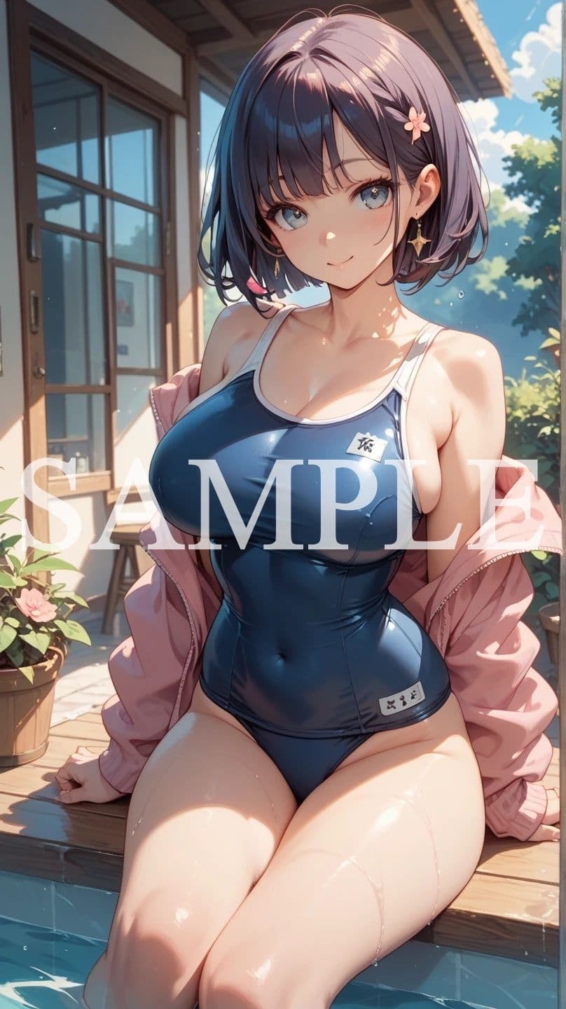 【豪華500枚セット】Blue Swimsuit サンプル8