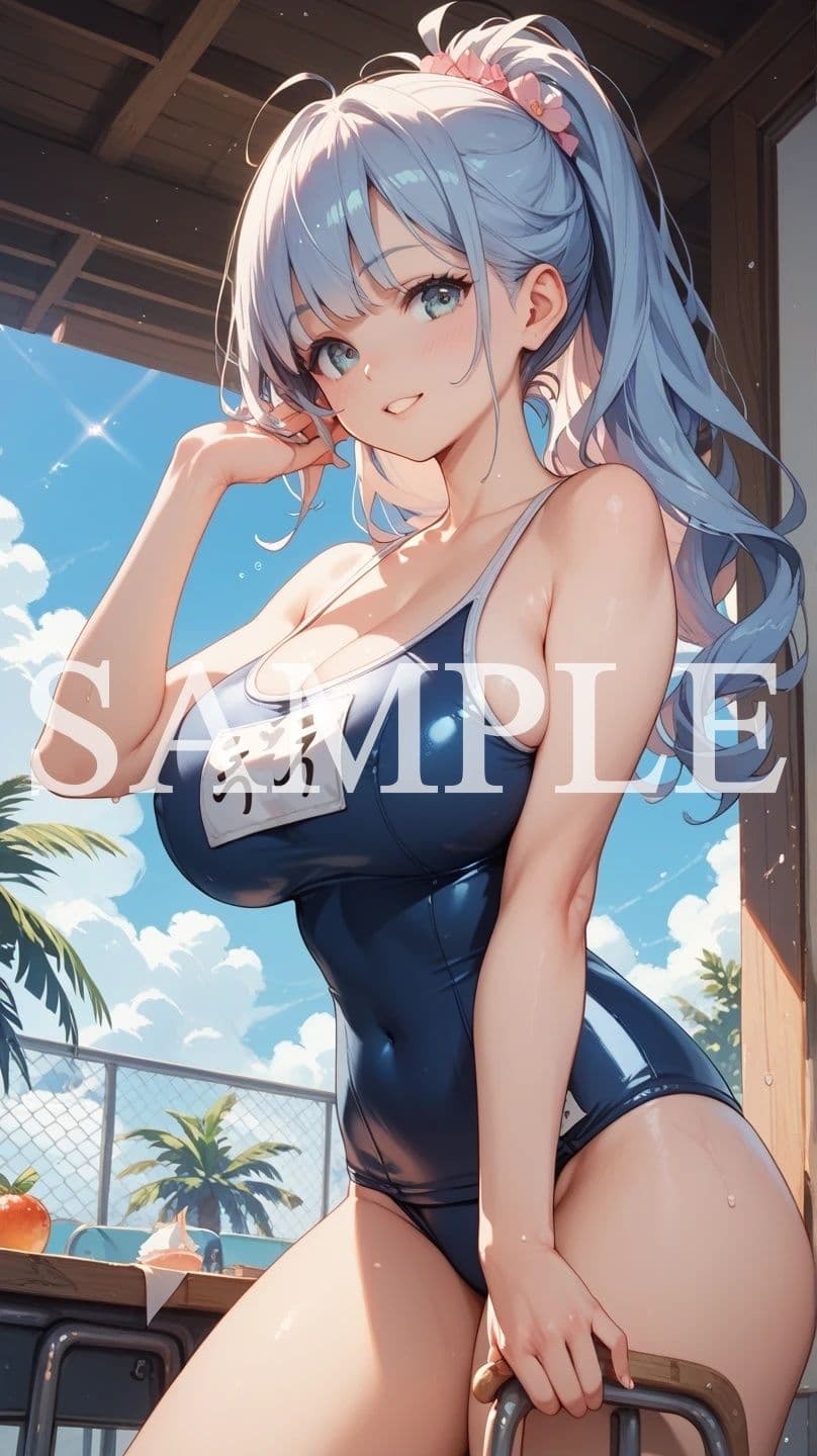 【豪華500枚セット】Blue Swimsuit サンプル9