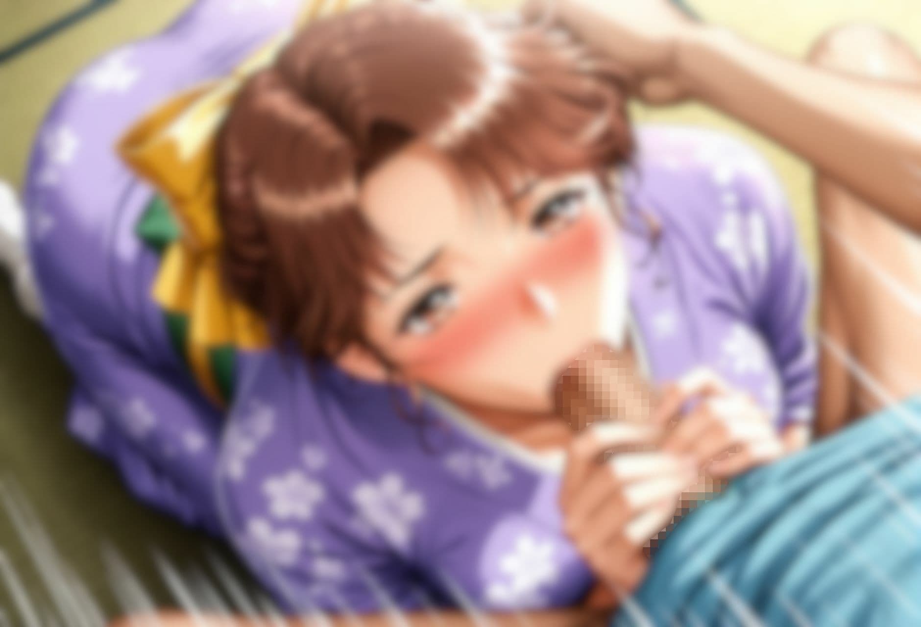 ストーリー風、イラスト集。日本語、吹き出しコメントあり。清楚系着物女性のお誘い。 サンプル5