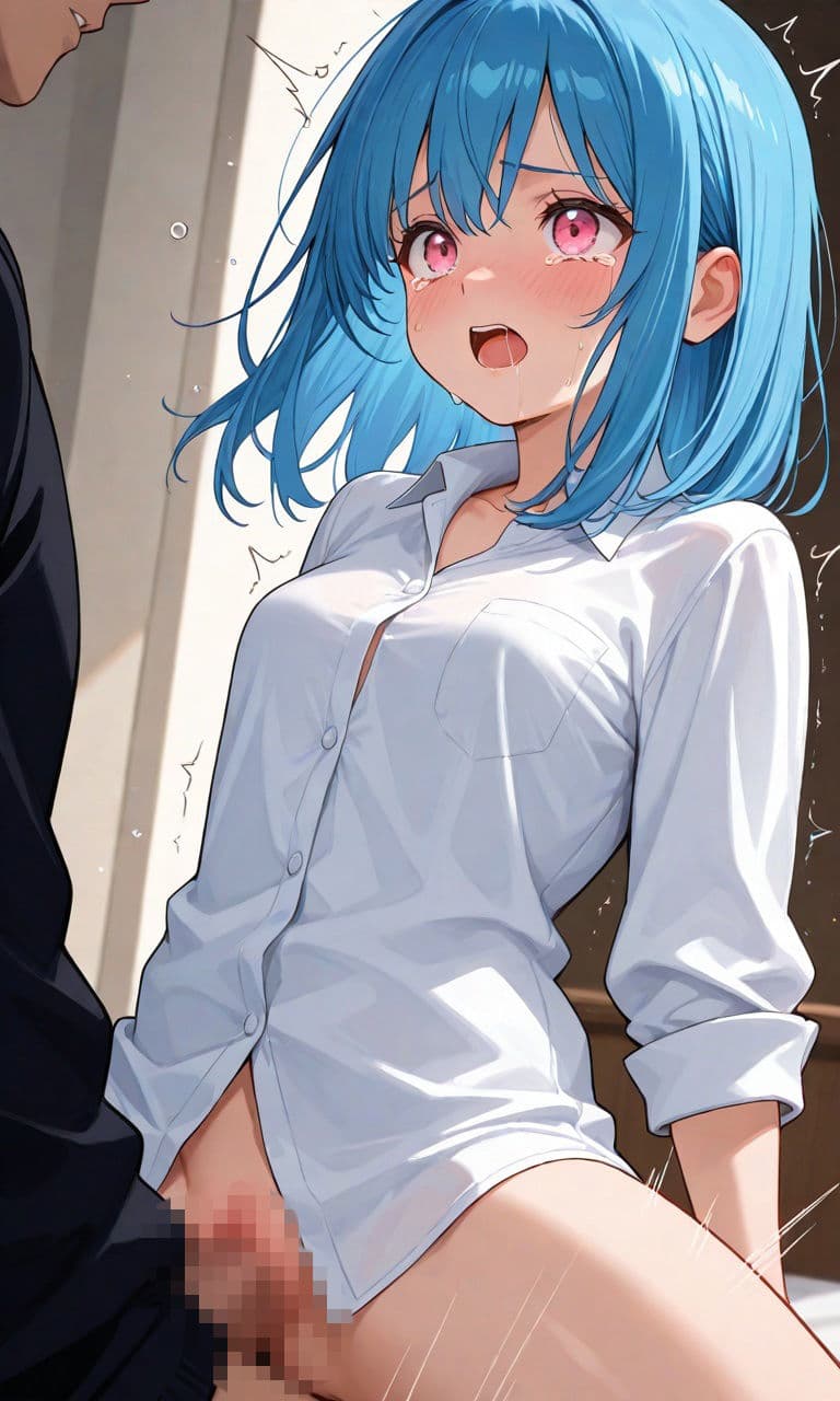 この娘を〇そう！裸Yシャツ青髪っ娘！！全裸もあるよ。 サンプル1