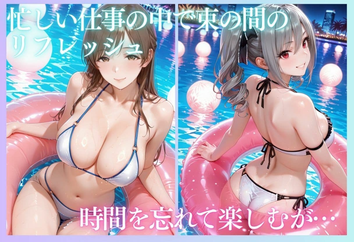 リフレッシュのはずが…ナイトプールでビキニ乱交SEX part4 サンプル4