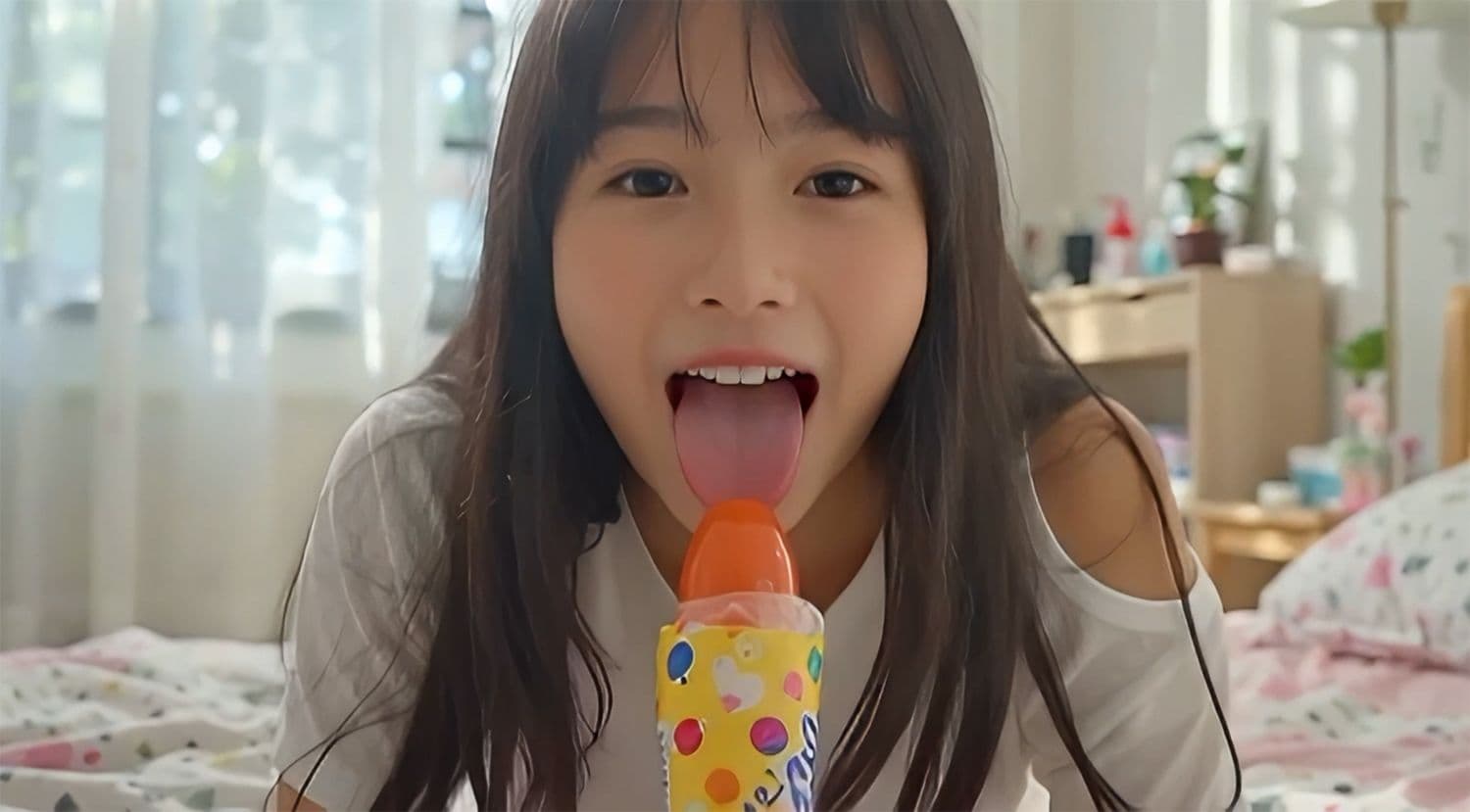 ひたすらキャンディを舐める動画集 No.01（AI生成アニメーション）（配信停止） サンプル1