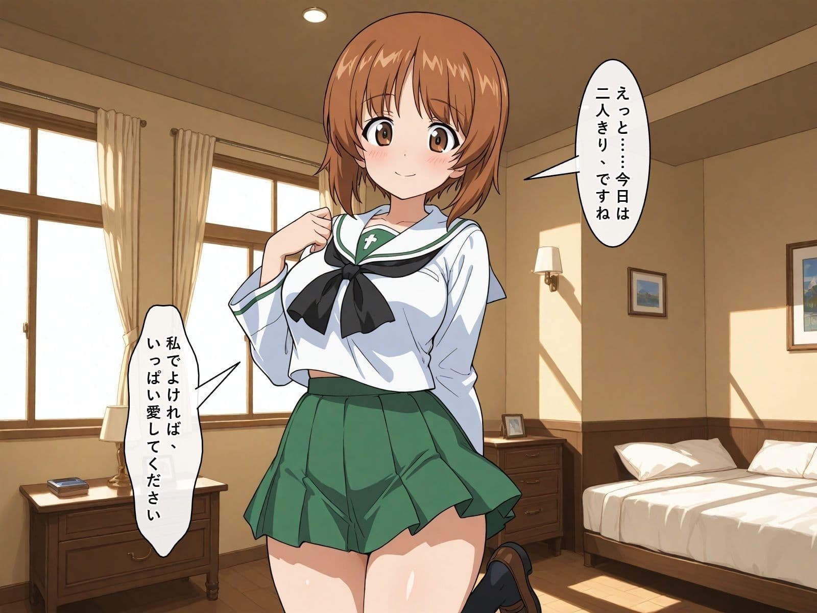 【セリフ付き450ページ】ガルパンキャラとイチャラブSEX サンプル1