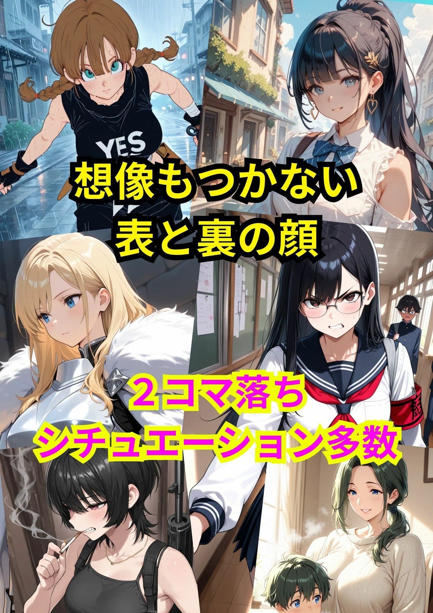 美少女たちの2コマ落ちCG集「セリフ入り授乳手コキ」 サンプル4