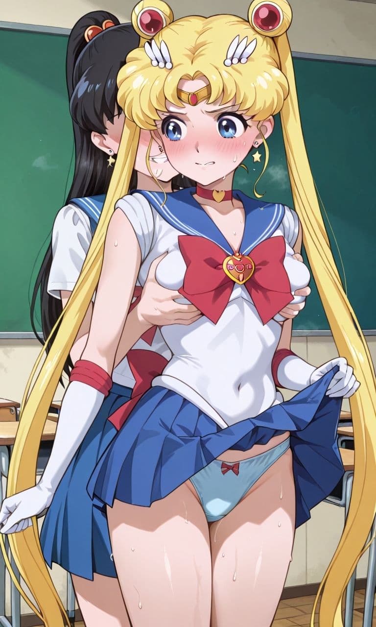 セーラー戦士が悪の美少女戦士にふたなり乱暴される(おまけCG付き) サンプル2