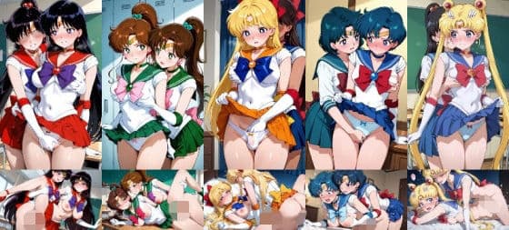 セーラー戦士が悪の美少女戦士にふたなり乱暴される（おまけCG付き）