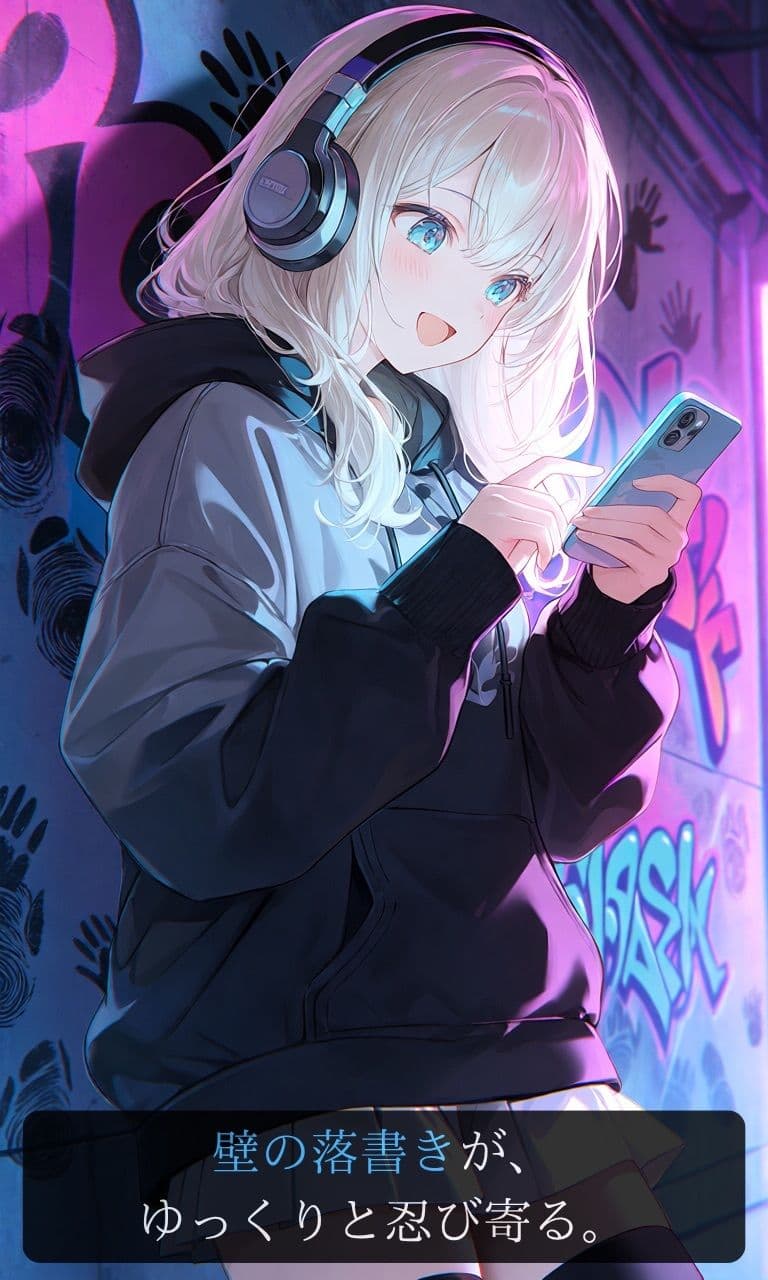 【豪華版】ダーク・グラフィティ-ストリート系少女、黒い落書きに呼吸を奪われる裏路地-【ニーソックス/首絞め/拘束/絶対領域/美少女】 サンプル3