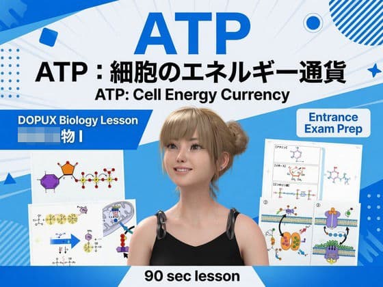 【▲20】一ノ瀬廻里 大学に進学し強豪予備校『DOPUX（ドピュックス』で生物I，IIを教える名物講師に！（Vol.019:ATP）
