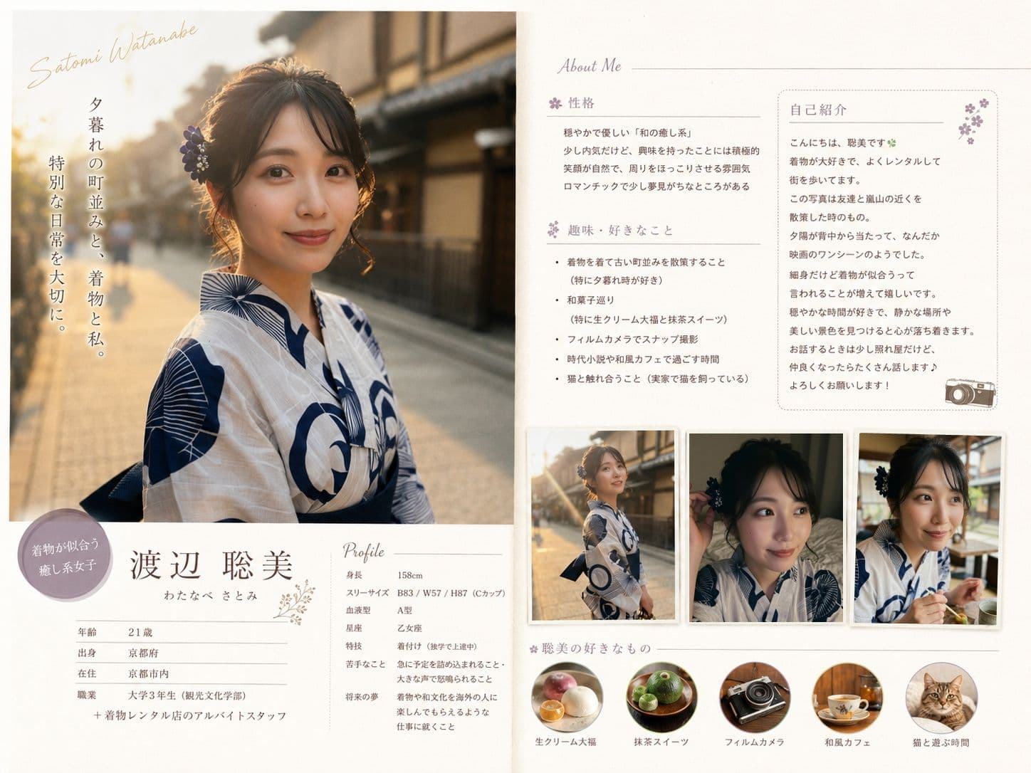 【AI生成】AI写真集 Vol.4 渡辺 聡美 インターン/大学生（24）「インターンと過ごす、禁断の時間」 サンプル1