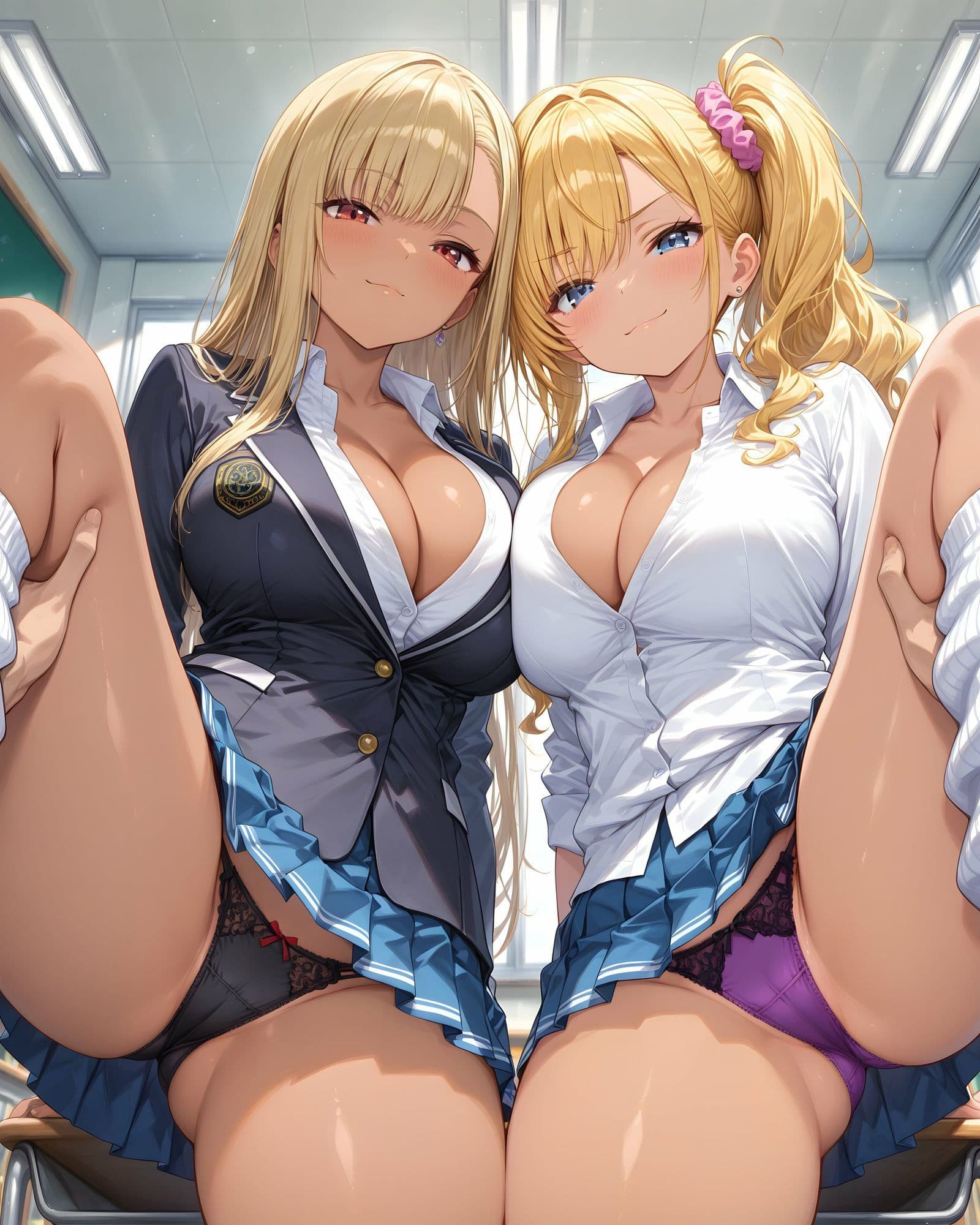 超ミニスカ女学園 番外編3〜パンツ丸見え黒ギャルJKのパンチラ観察したり、見抜きしたり、射精のお手伝いしてもらうイラスト集〜 サンプル5