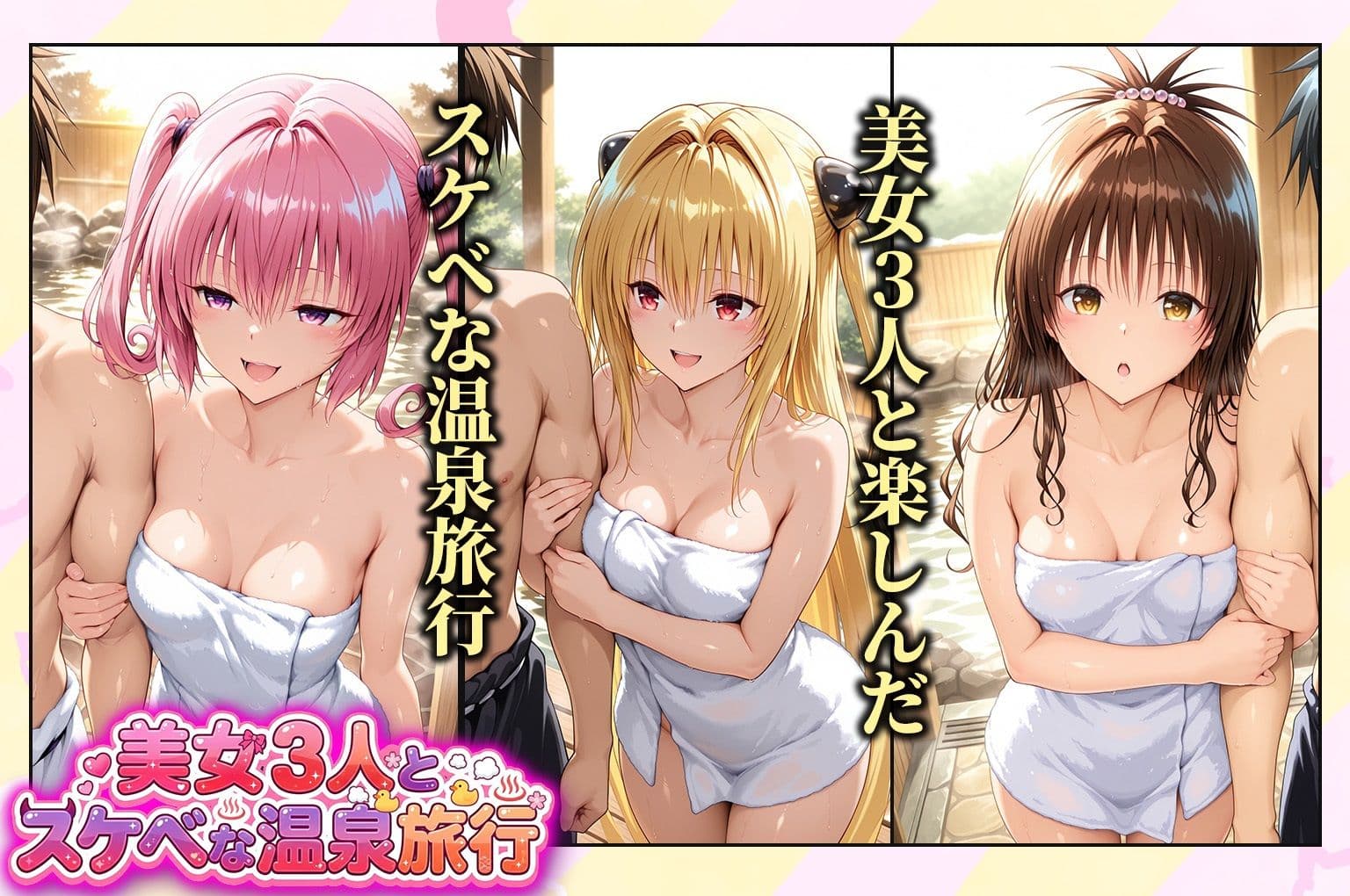 美女3人とスケベな温泉旅行〜美柑・ヤミ・ナナ サンプル1