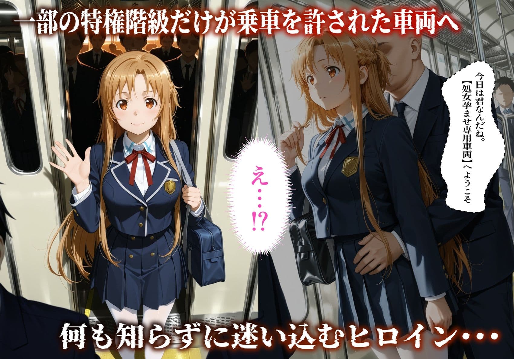 【処女孕ませ専用車両】連続中出しで肉便器化したヒロイン  -結〇明日奈- サンプル3