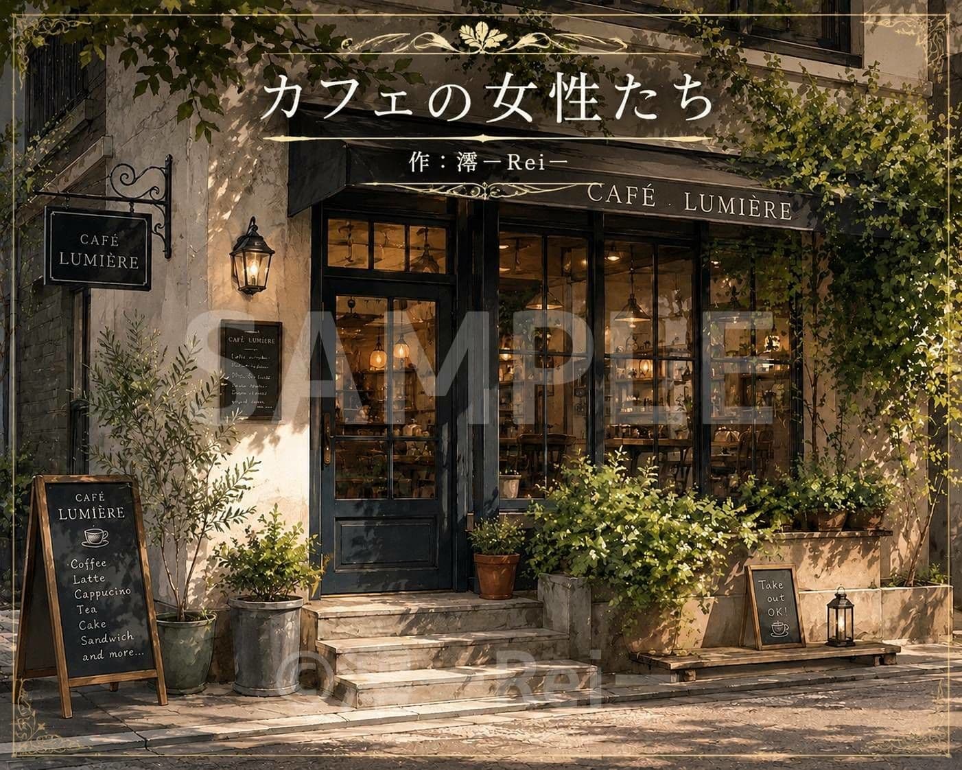 カフェの女性たち サンプル1
