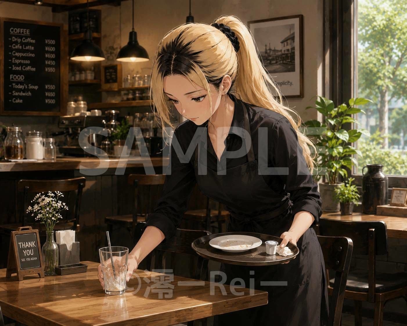 カフェの女性たち サンプル2