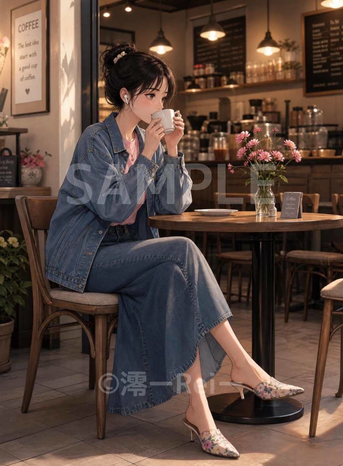 カフェの女性たち サンプル3