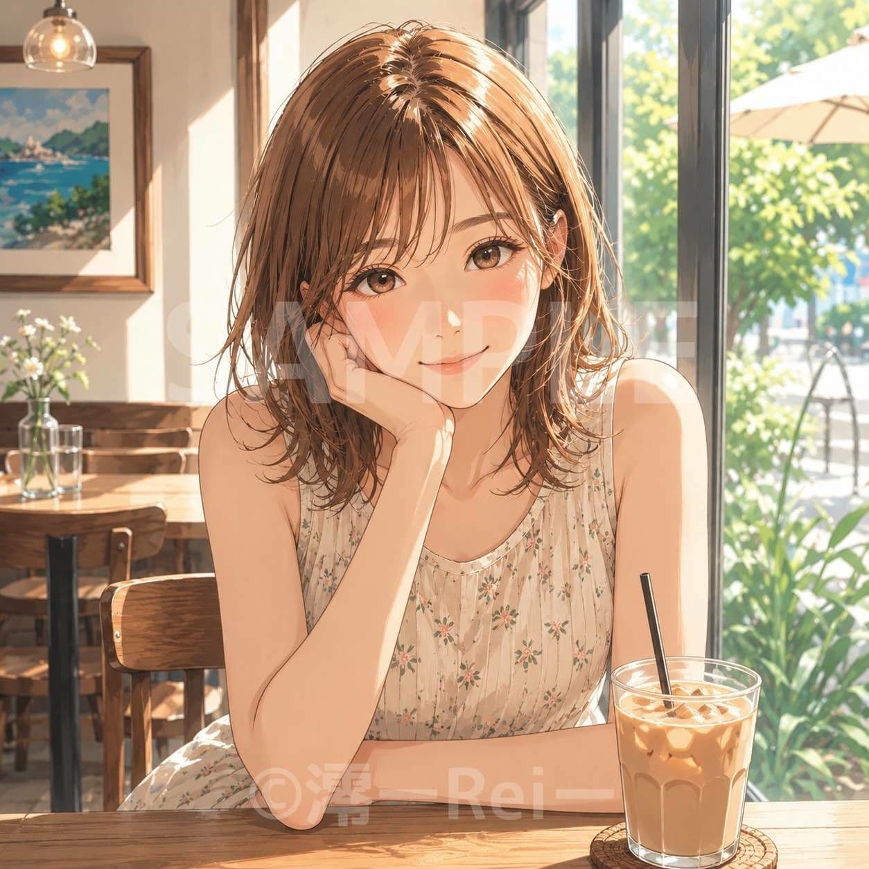 カフェの女性たち サンプル5