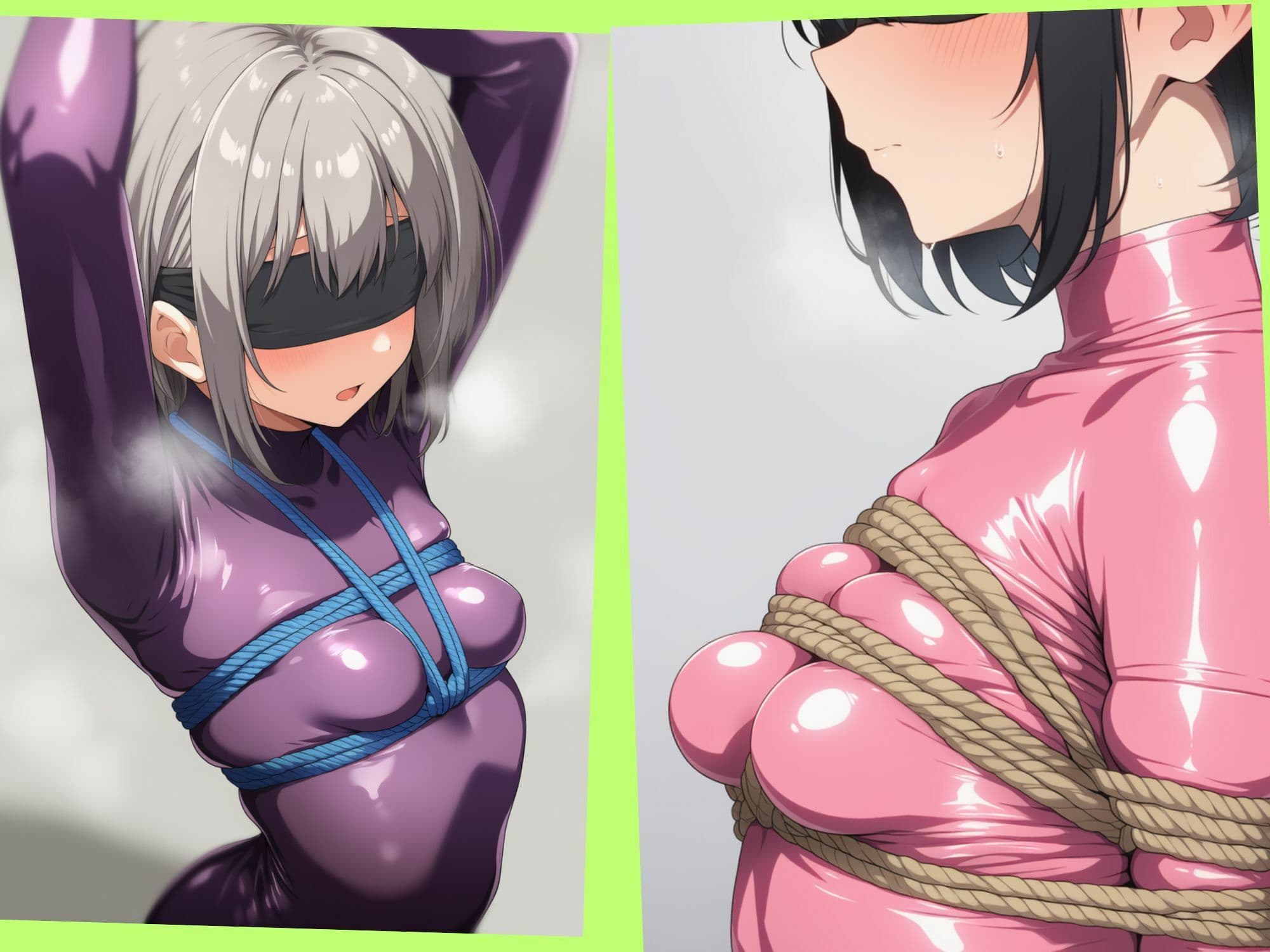 ボディスーツでおっぱいを縛られている女の子 サンプル3