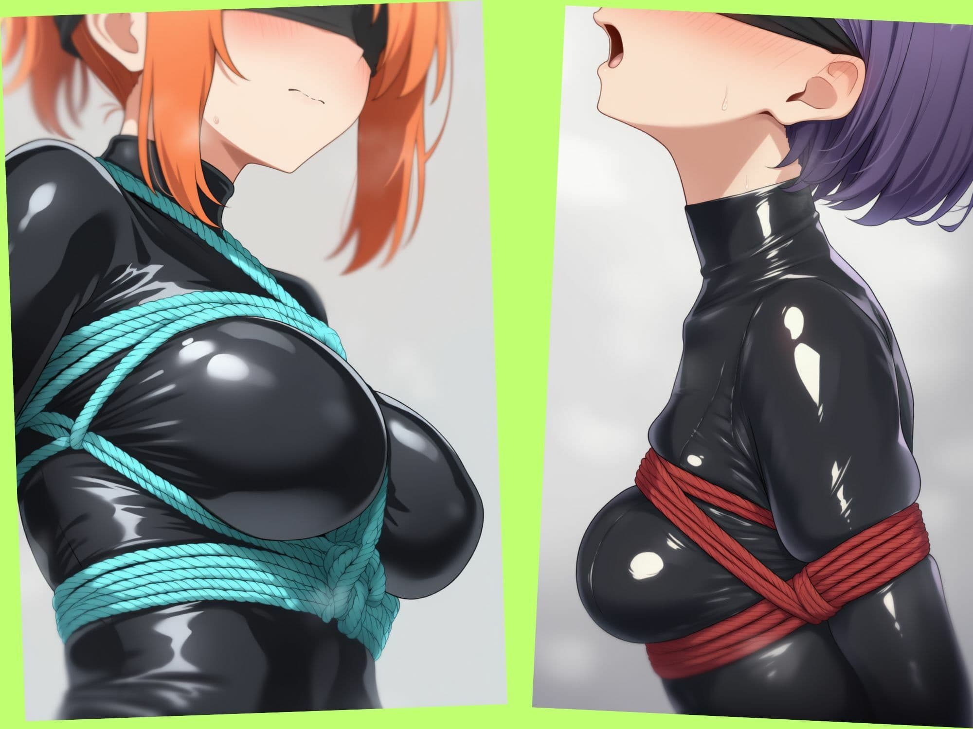 ボディスーツでおっぱいを縛られている女の子 サンプル5