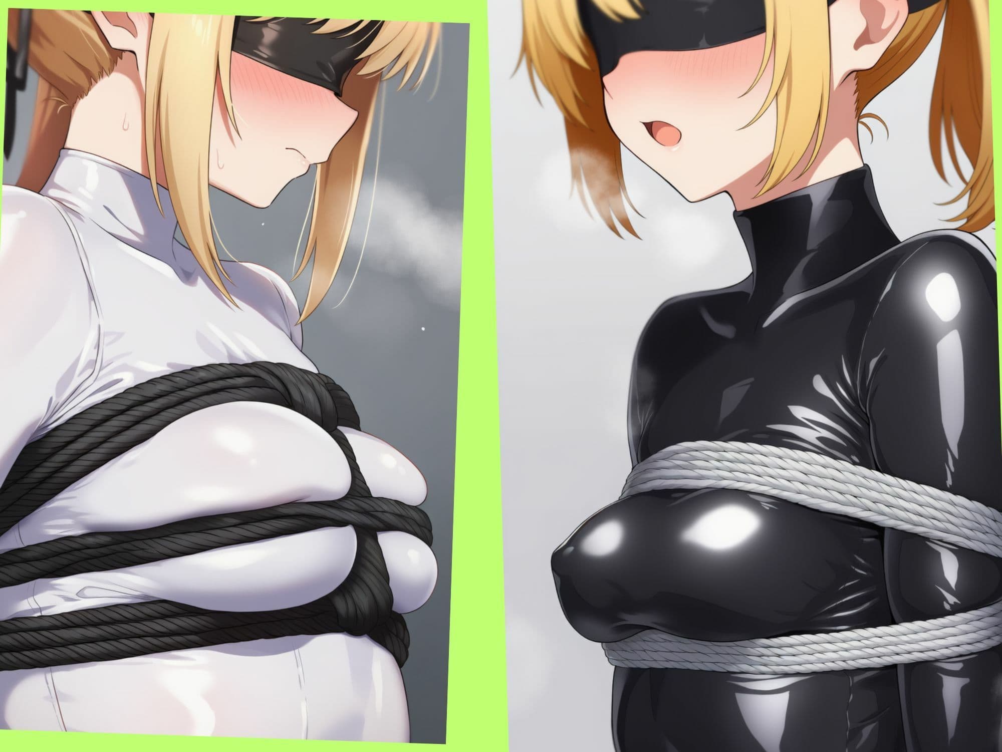 ボディスーツでおっぱいを縛られている女の子 サンプル9