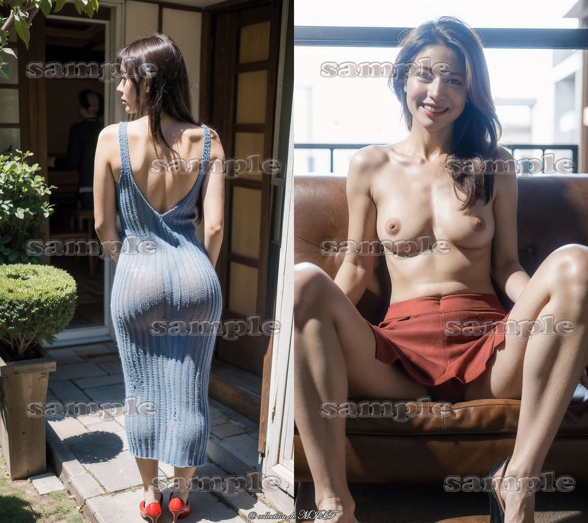 【AIグラビア】熟女のヒップとトップレス姿 サンプル6
