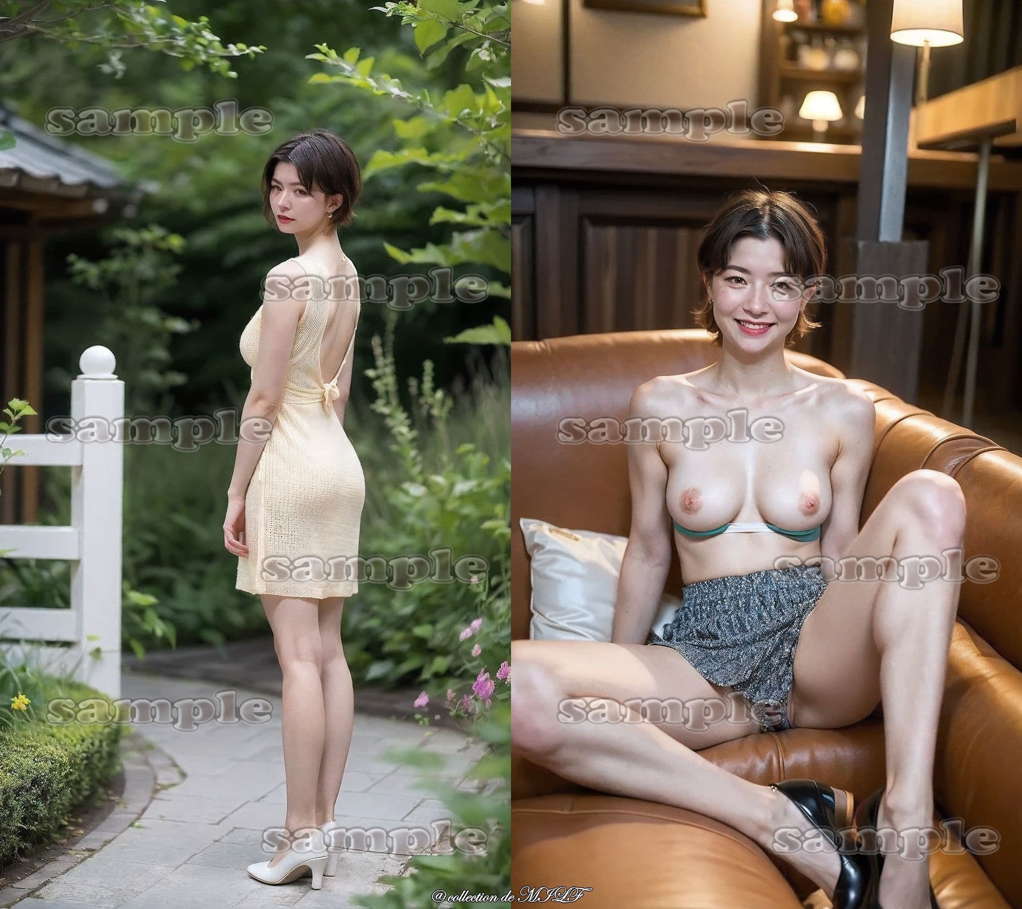 【AIグラビア】熟女のヒップとトップレス姿 サンプル8