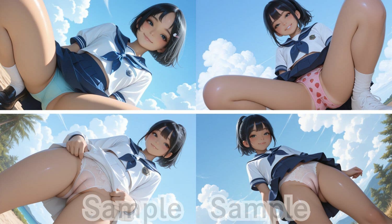 夏の放課後、セーラー服JKがおしっこ見せつけ サンプル1