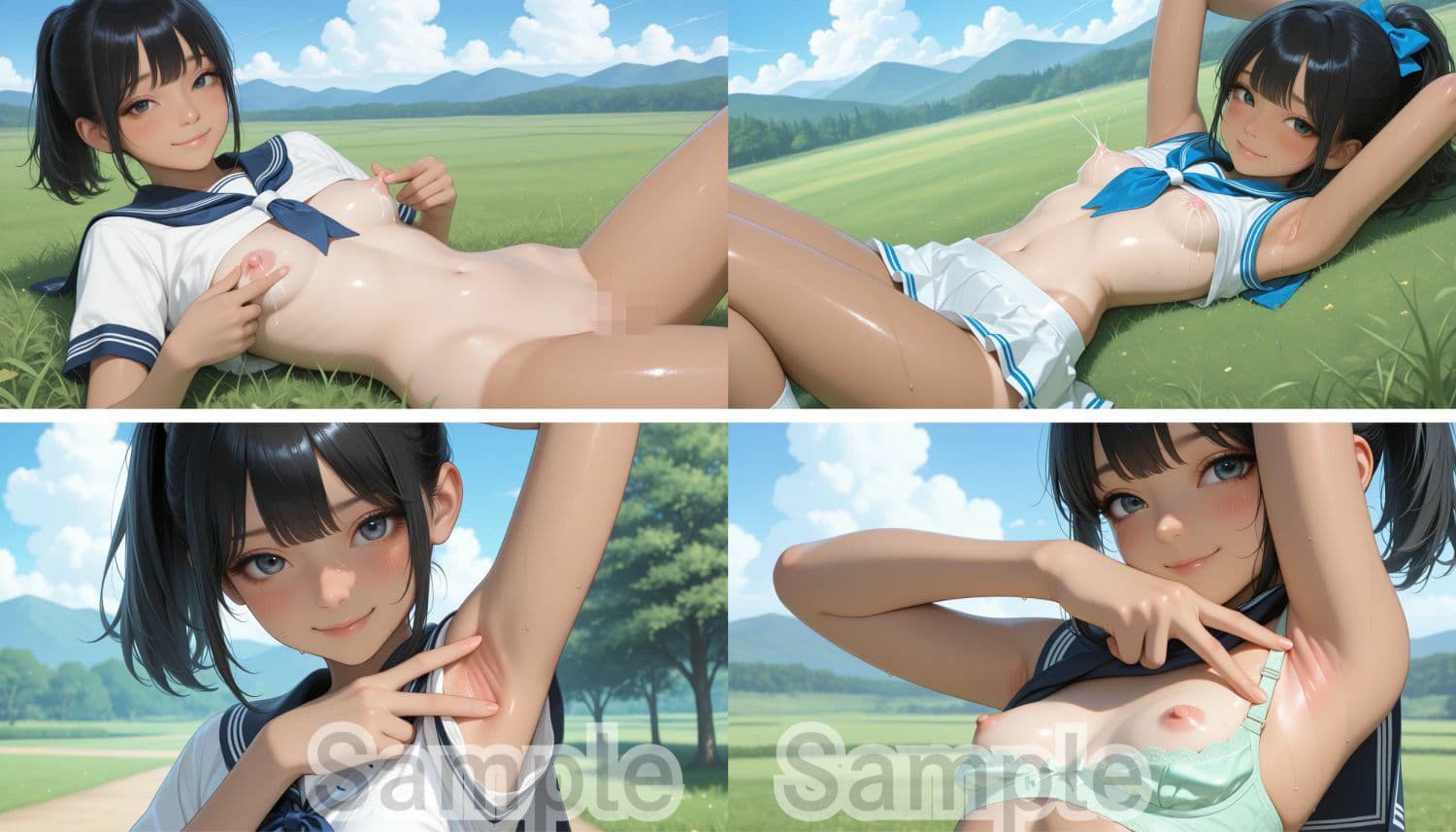 夏の放課後、セーラー服JKがおしっこ見せつけ サンプル5