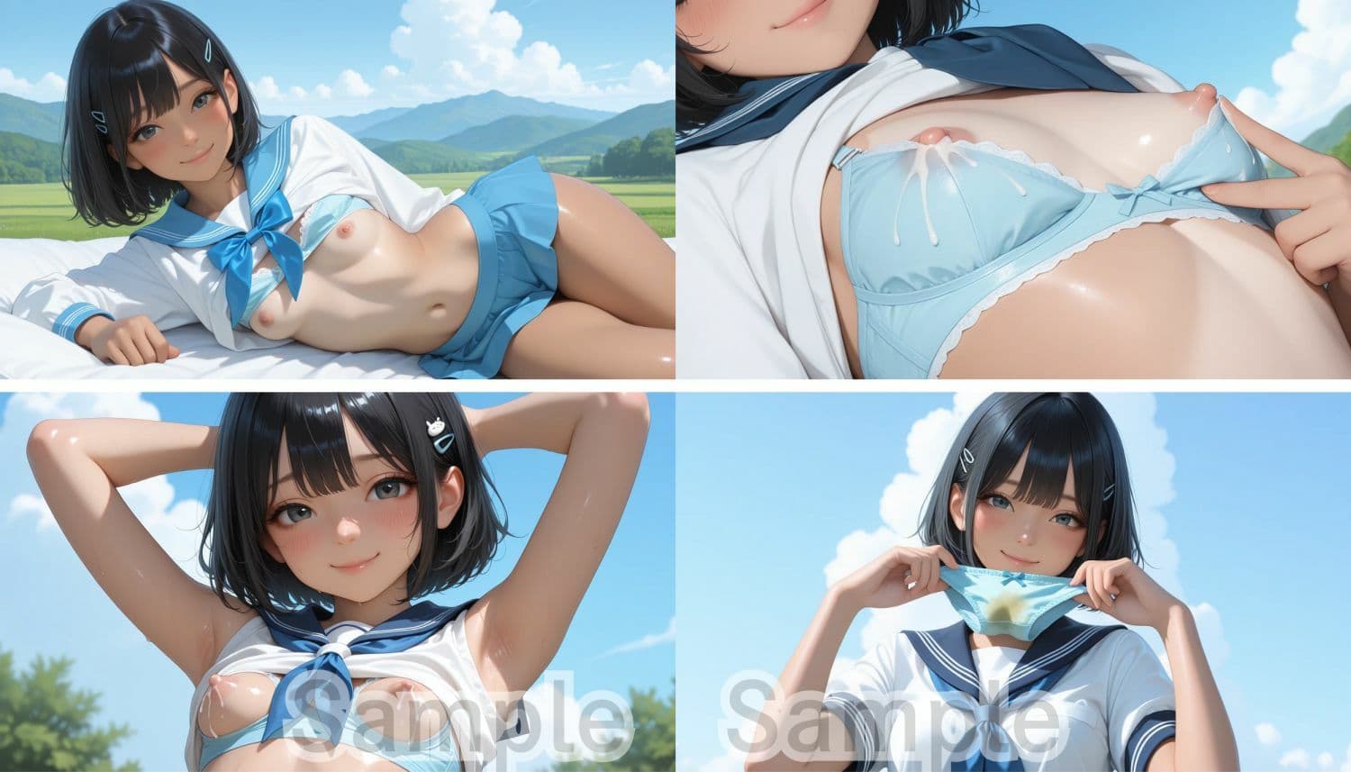 夏の放課後、セーラー服JKがおしっこ見せつけ サンプル8