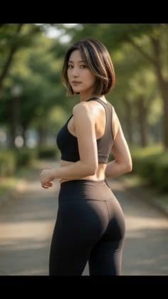 ショートヘアのレギンスお姉さんのパンチら撮影会 サンプル1