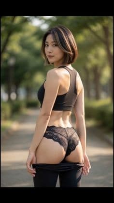 ショートヘアのレギンスお姉さんのパンチら撮影会 サンプル2