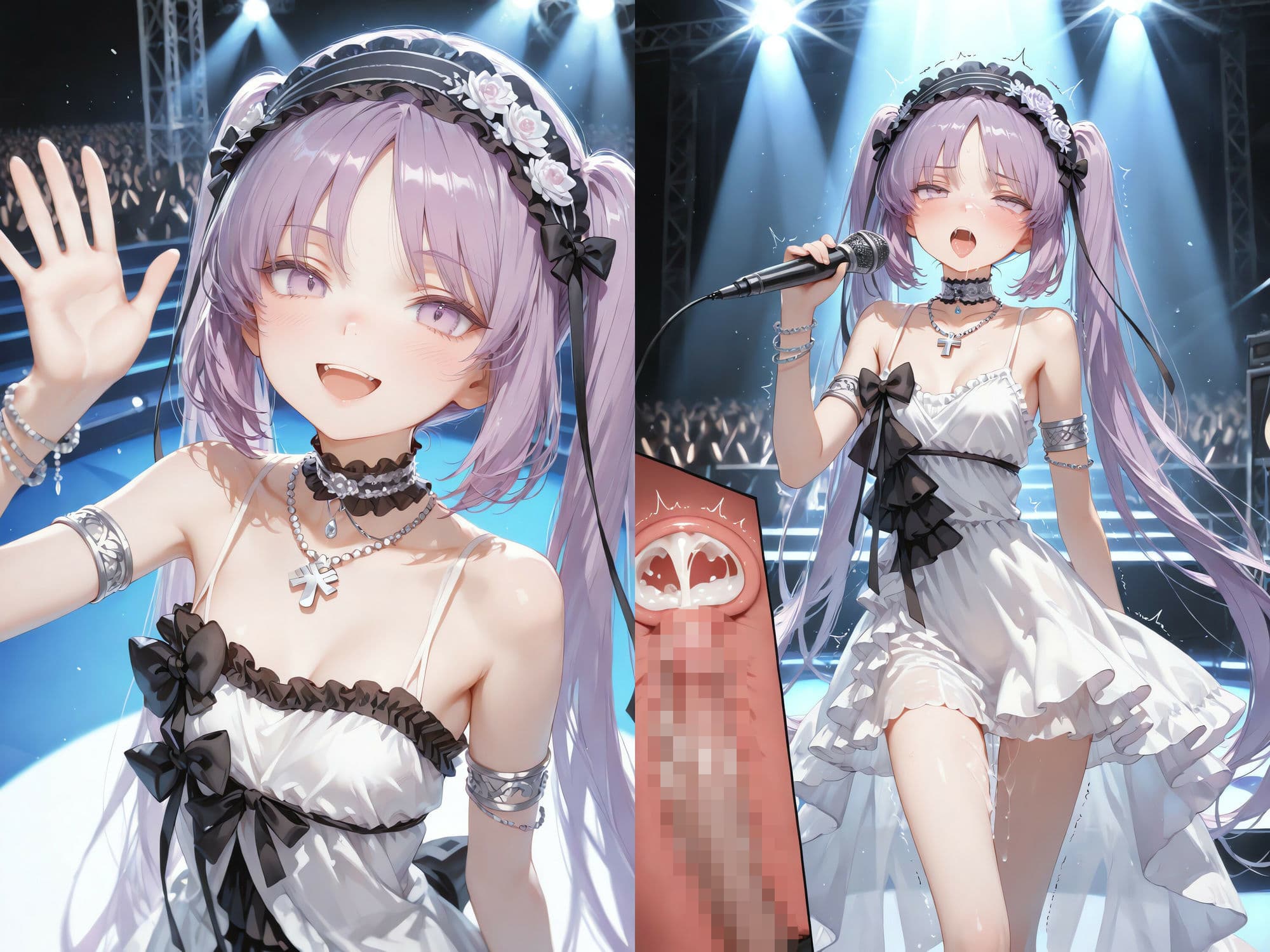 バレたら即終了、英霊アイドルの我慢ライブ 〜魔法のオナホで挿入されたまま歌唱〜（連続中出し・ボテ腹） サンプル1