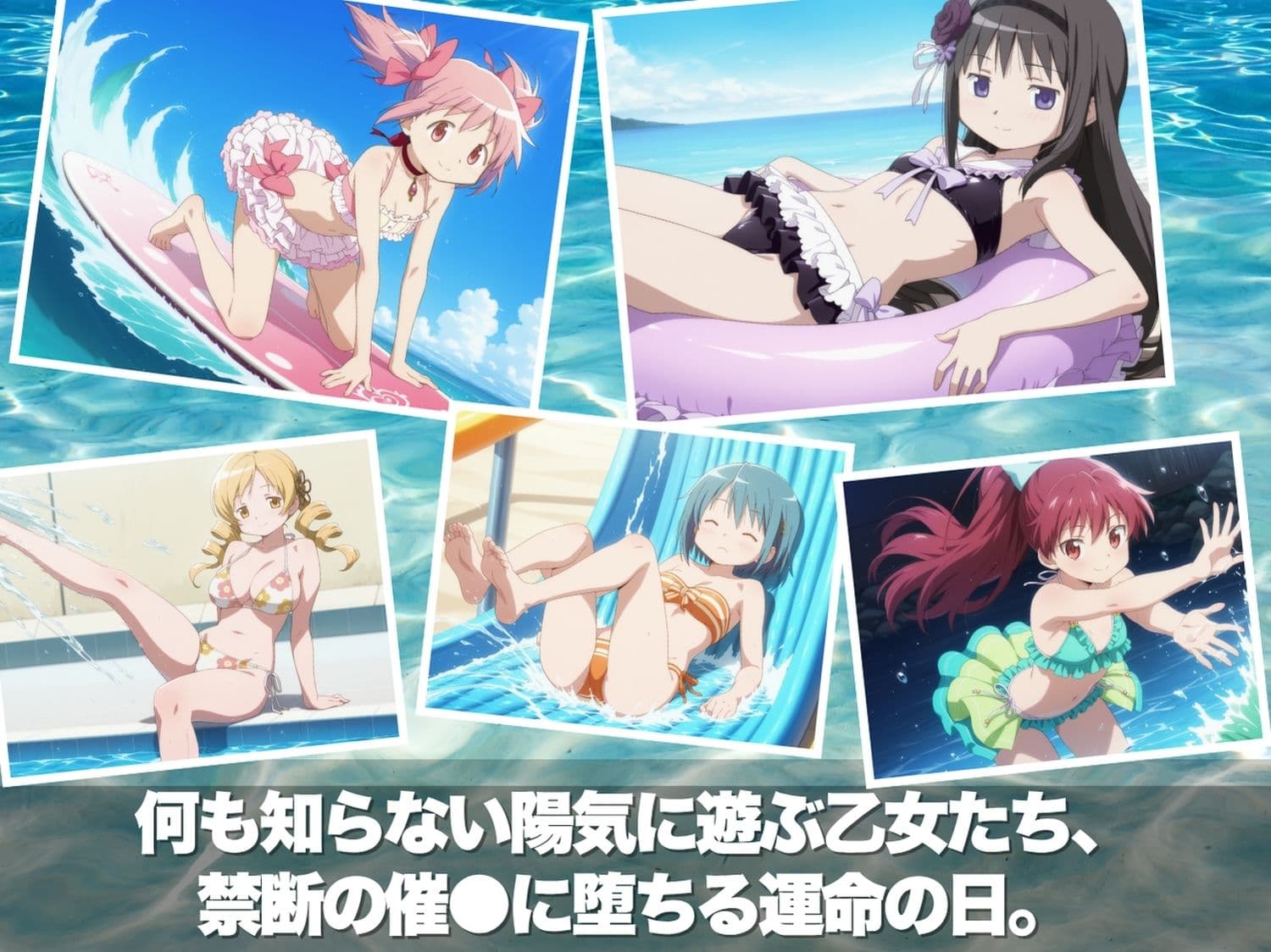 真夏の淫夢ビーチ  魔●少女ま●か★マ●カ編 サンプル1