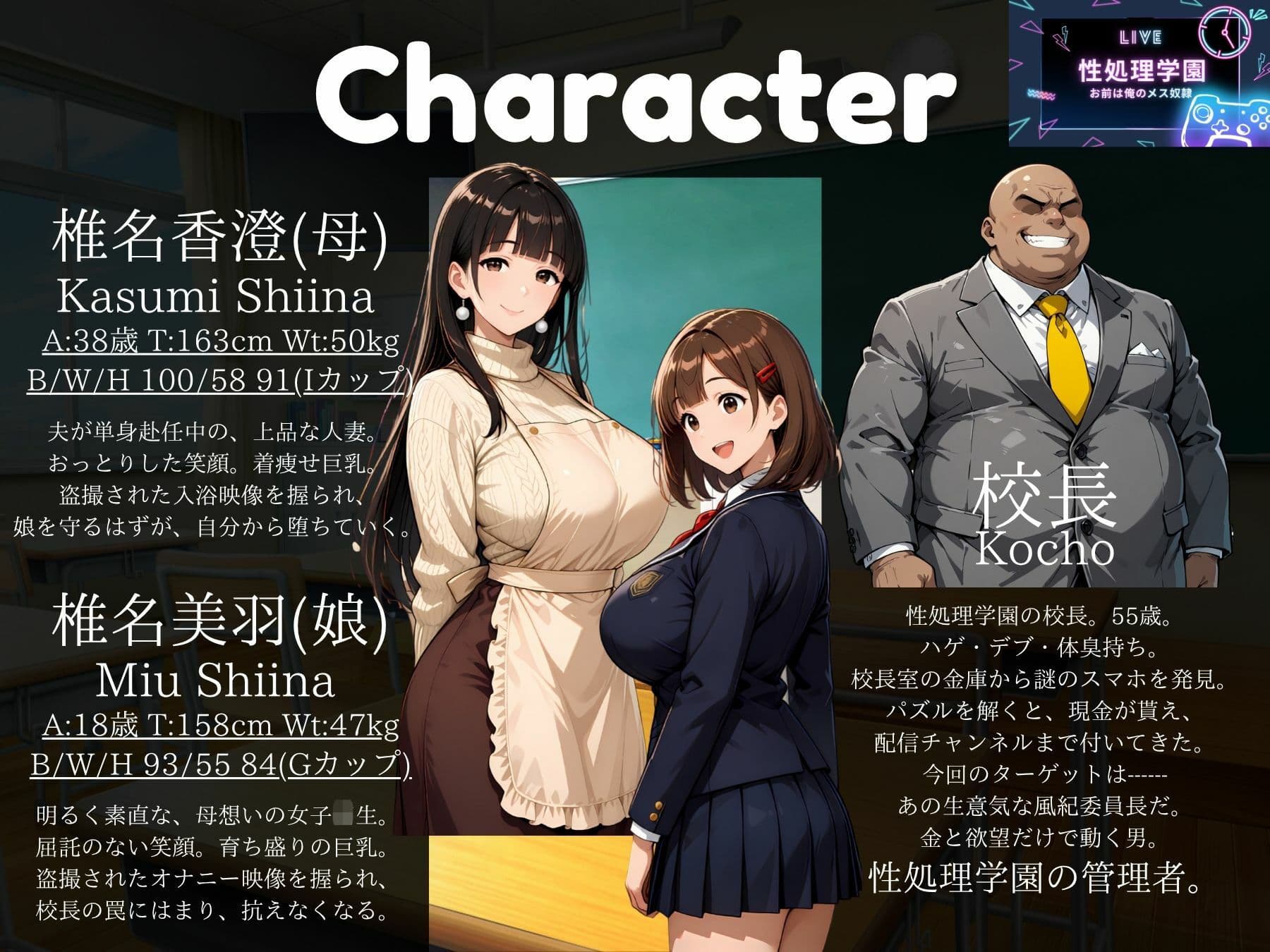 性処理学園【母娘編】巨乳母娘がNTRで親子丼に堕とされ種付け中出しされる話 サンプル1
