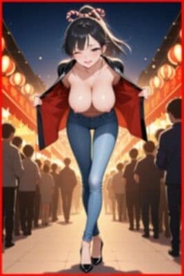 ★SEX有★【裸ジーンズ女子14】裸ジーンズ女子と夏祭り サンプル1