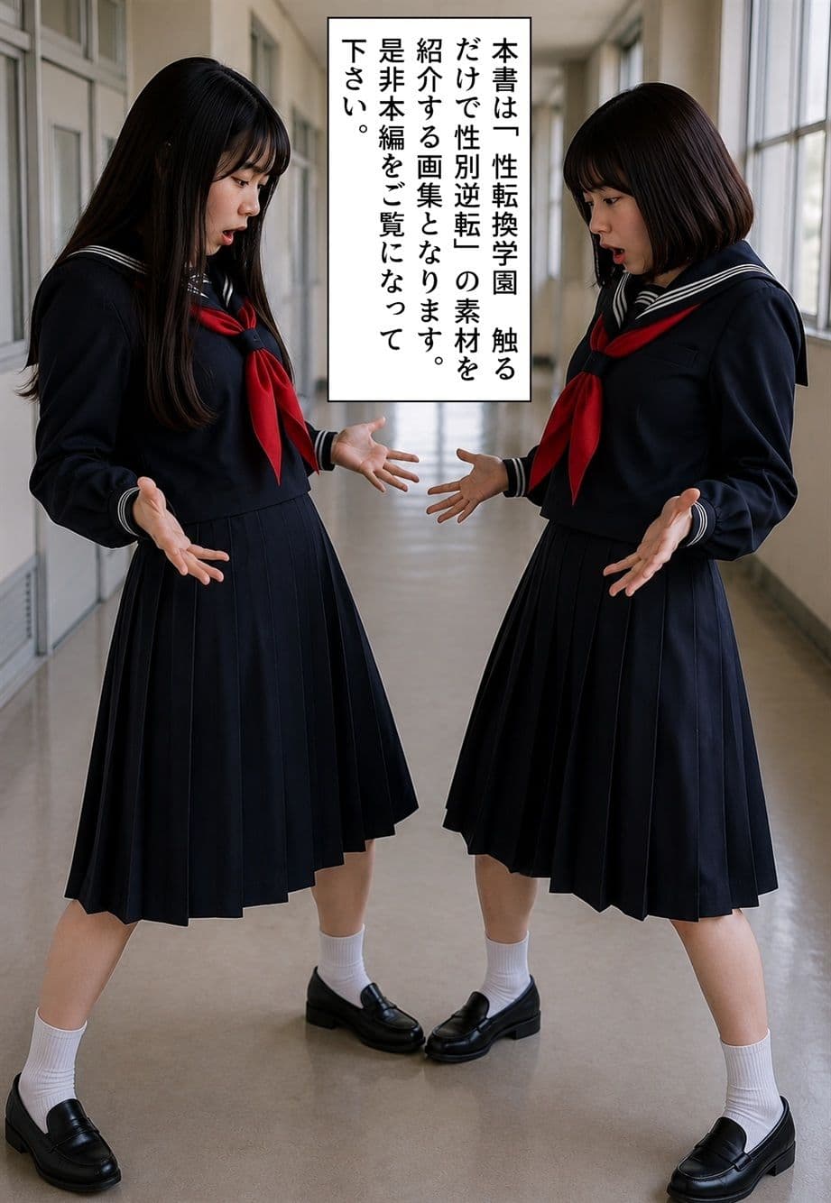 【画集】「性転換学園  触るだけで性別逆転！？」制作秘話 サンプル1