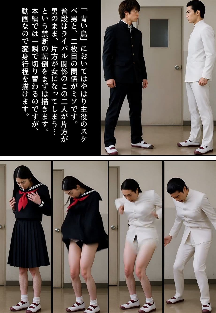 【画集】「性転換学園  触るだけで性別逆転！？」制作秘話 サンプル2