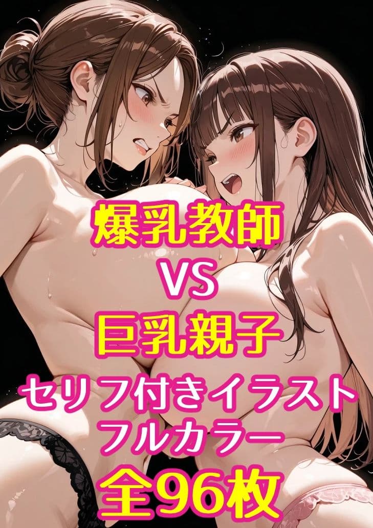 巨乳JKと巨乳母が爆乳担任教師とレズバトルした話 サンプル5