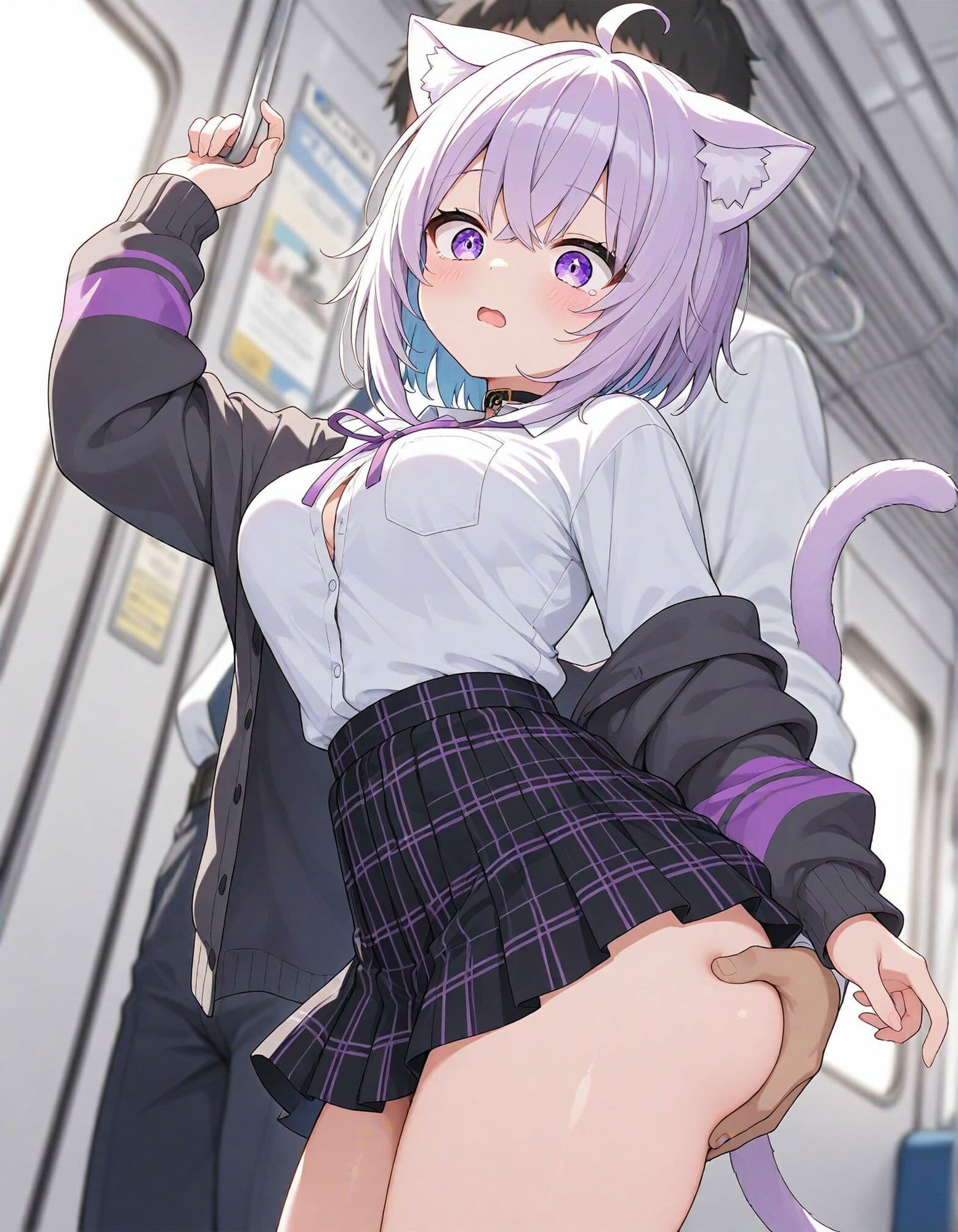 【動画付き】痴●電車 犯●れた少女 猫又お●ゆ編 サンプル4