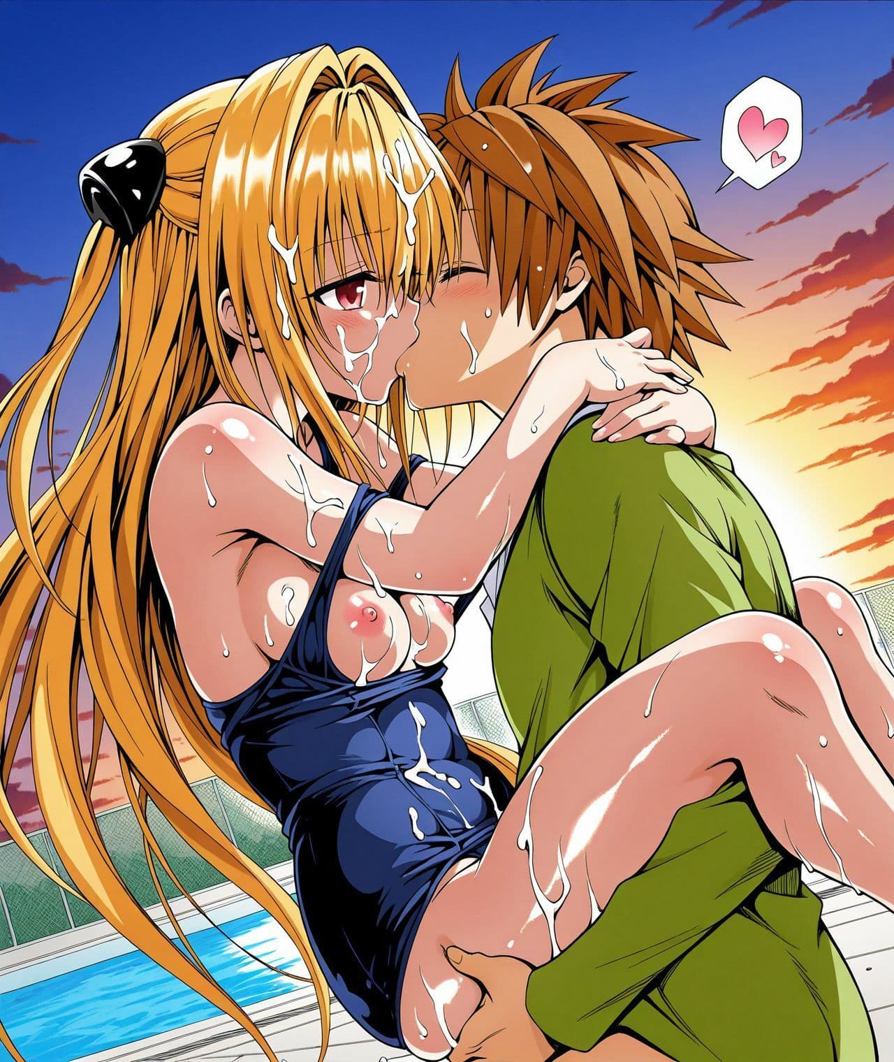 【ボイス作品TLH1対応】【アクシデン To LOVE】【学生服、黒私服、スク水】金髪ツインテールロング美少女ヒカリちゃんとラブラブ初エッチ サンプル9