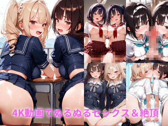【4K神画質】親友と一緒に種付けセックス実習！制服JK100連発！【40分】 サンプル2