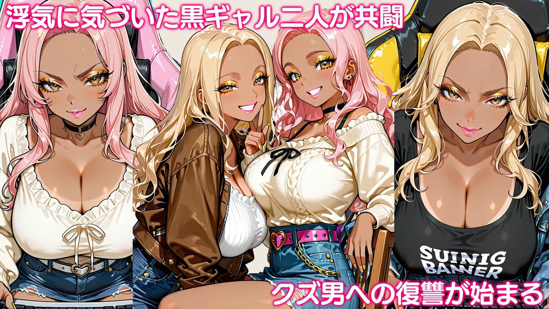 人気黒ギャル配信者二人に二股バレて完全復讐NTR 〜足コキ・顔面騎乗・ペニバンで惨めに調教〜 サンプル2