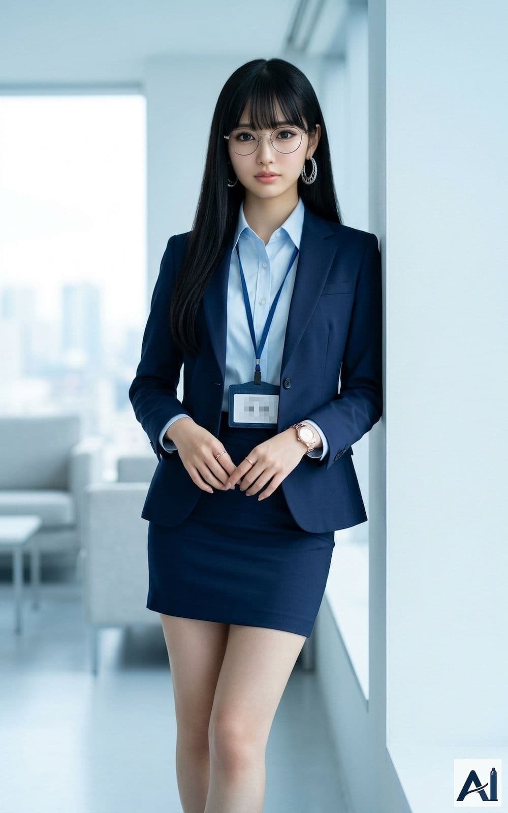 ［AI写真集］ AIC-Photo 背徳のV Premier 07:経理部 新人 りえ（理瑛）月曜の夜職 サンプル3