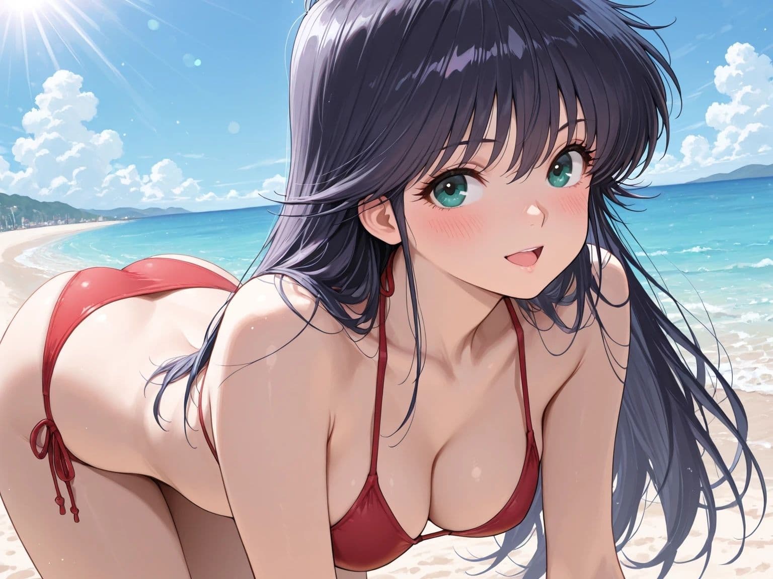 AIイラストCG集136 鮎〇まどか ― 潮風に抱かれて ― サンプル1