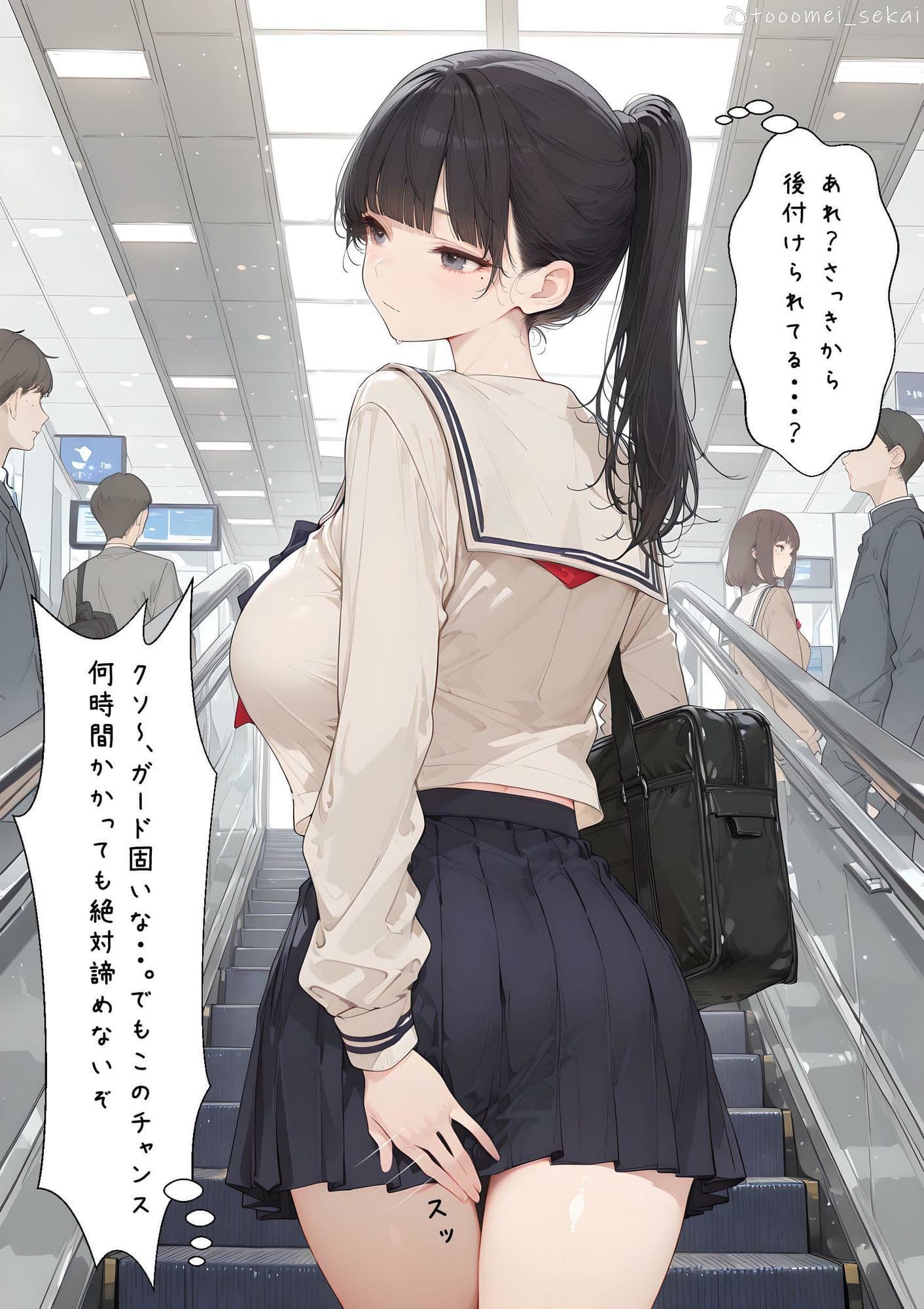 清楚系なのにKカップおっぱいの爆乳JKのイラスト集 サンプル2