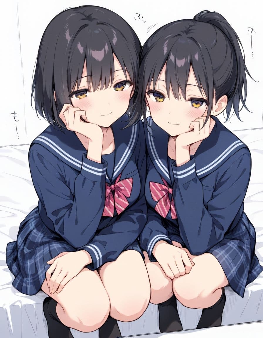 『美少女たちの、恥じらい3P×ハーレムえっち。』vol1 黒髪でかぱいver.【巨乳/制服】 サンプル1