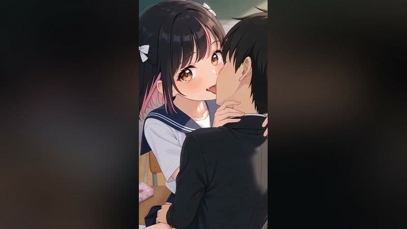 いちゃラブセックス35連発！制服JKと濃厚ディープキスで搾り取られる【スマホ縦型アニメ/フルボイス】 サンプル3