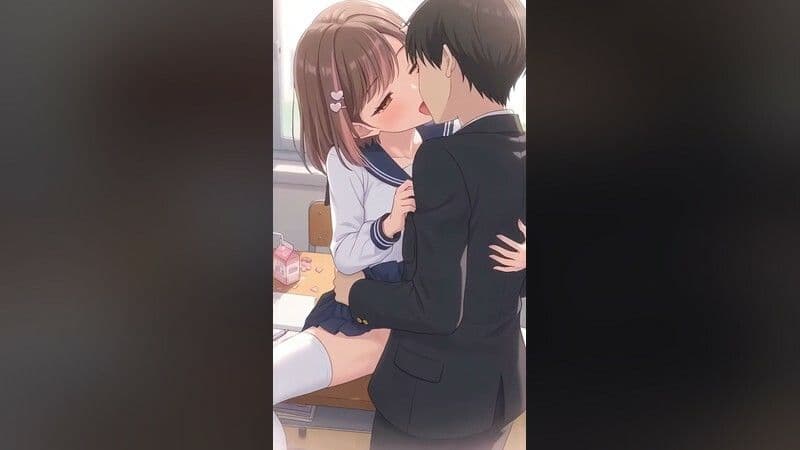 いちゃラブセックス35連発！制服JKと濃厚ディープキスで搾り取られる【スマホ縦型アニメ/フルボイス】 サンプル5