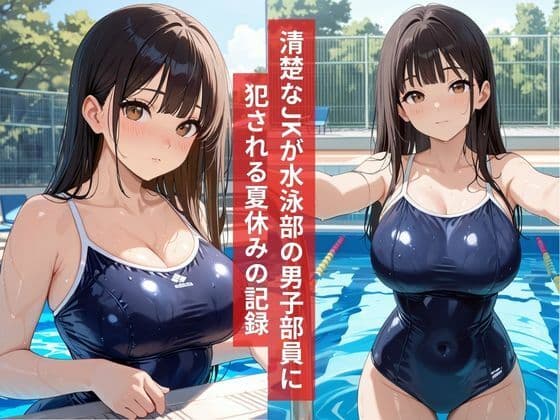 女子校生男子部員と真夏のプールサイドで3P水泳部活終わりの秘密の乱交 サンプル1