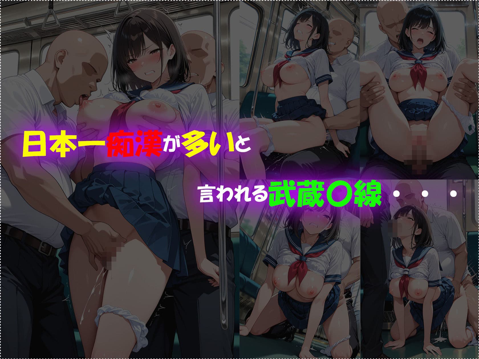 痴●電車で毎日中出しされ続ける黒髪JKの記録 サンプル4