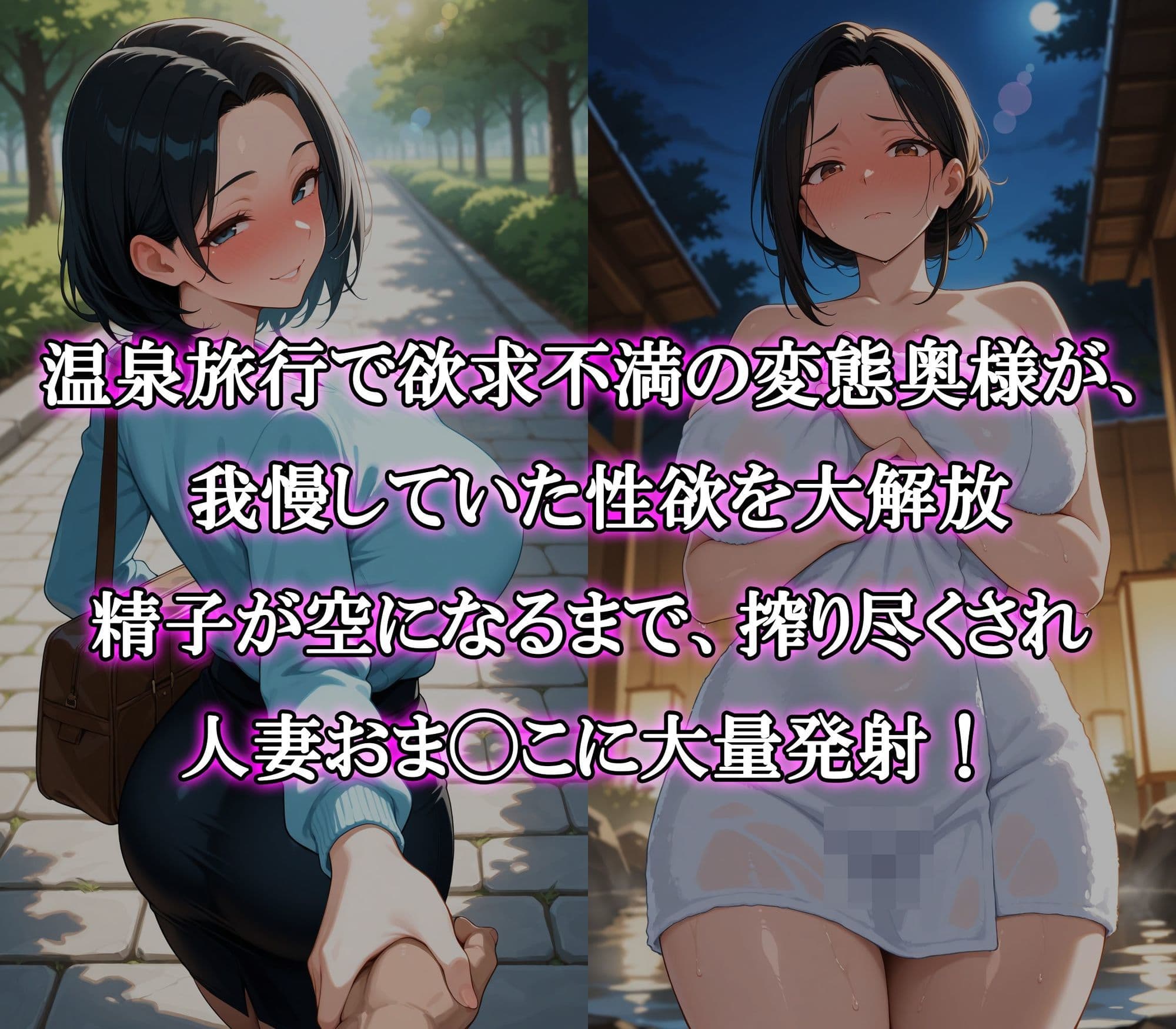 不倫温泉旅行で絶倫爆乳人妻とぶっかけ大量中出しセックス サンプル1